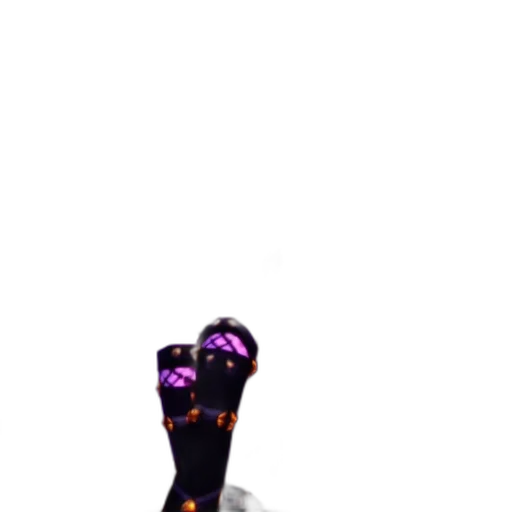 shoes, staff, weapon, robot, 3d render, pixel art, concept art, vaporwave transparent PNG cut-out