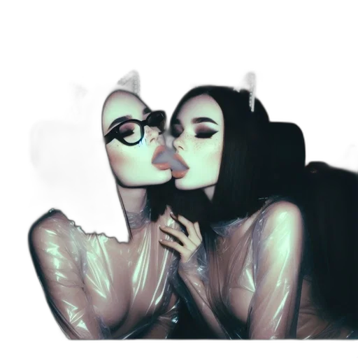 mask, photorealistic, cartoon, vaporwave, concept art, neon lights, pastel, two transparent PNG cut-out