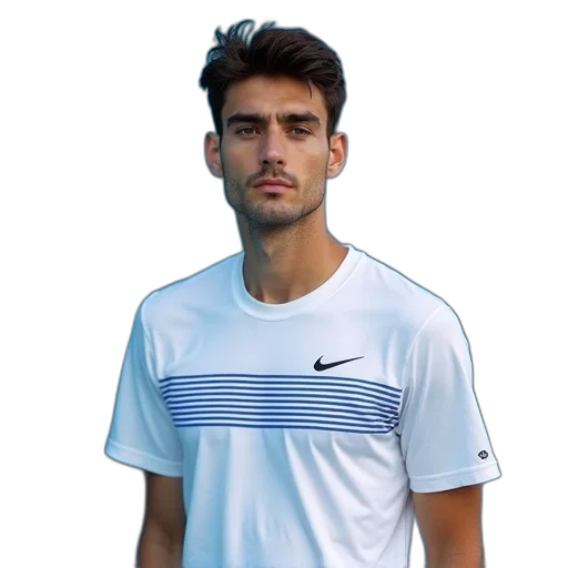 staff, face, photorealistic, men, nike, tennis, tee, blue transparent PNG cut-out