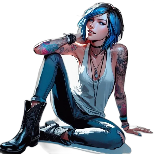 comic book art, cyberpunk, concept art, cartoon, neon lights, blue, neon, dark transparent PNG cut-out