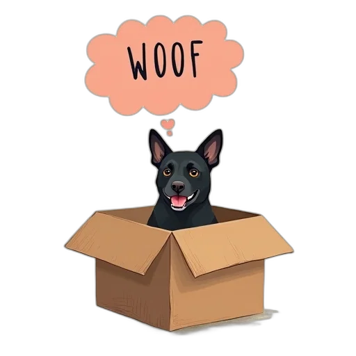 staff, print, dog, box transparent PNG cut-out
