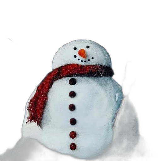 hat, face, photorealistic, 3d render, concept art, oil painting, snow, snowman transparent PNG cut-out