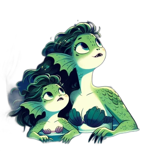 dragon, creature, concept art, watercolor, fantasy art, pixel art, underwater, green transparent PNG cut-out