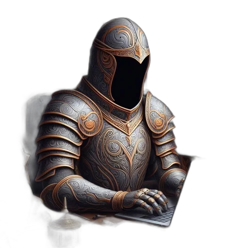 mask, robot, sword, face, fantasy art, concept art, 3d render, pixel art transparent PNG cut-out