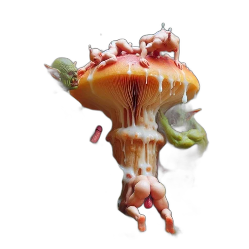 food, flower, creature, crown, 3d render, concept art, photorealistic, watercolor transparent PNG cut-out
