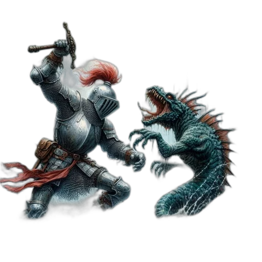 dragon, creature, concept art, fantasy art, pixel art, comic book art, underwater, fog transparent PNG cut-out