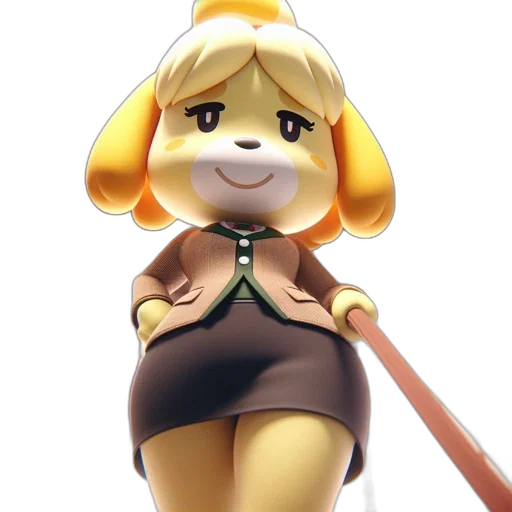 staff, dress, animal, 3d render, concept art, cartoon, fantasy art, golden transparent PNG cut-out