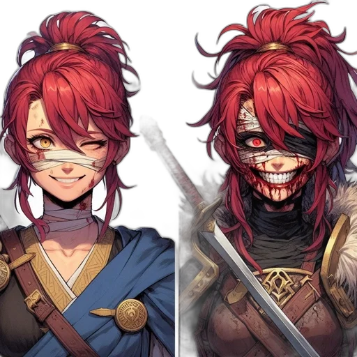mask, face, concept art, anime, fantasy art, pixel art, red, dark transparent PNG cut-out