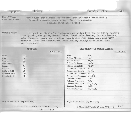 staff, document, titled, water, analysis, longmont, factory, detailing transparent PNG cut-out