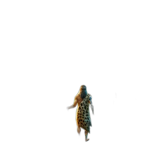 dress, creature, animal, hair, pixel art, 3d render, concept art, photorealistic transparent PNG cut-out