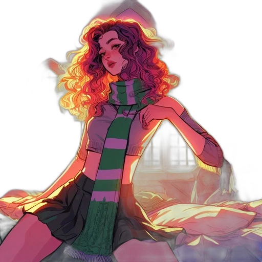 dress, comic book art, concept art, fantasy art, pixel art, fire, neon lights, green transparent PNG cut-out