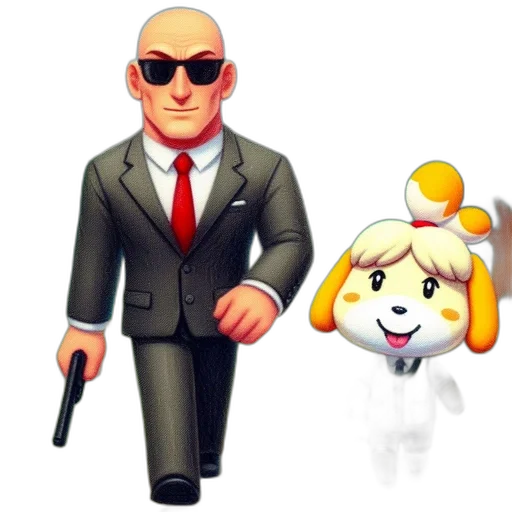 staff, weapon, animal, concept art, pixel art, cartoon, 3d render, bald transparent PNG cut-out