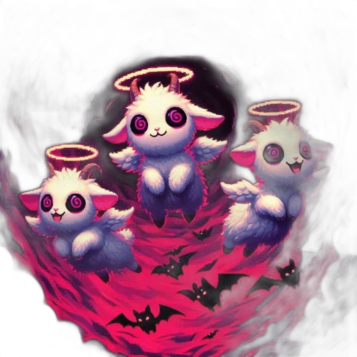 creature, mask, concept art, fantasy art, pixel art, 3d render, fire, fog transparent PNG cut-out