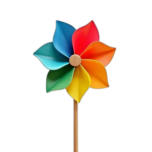 umbrella, flower, staff, hat, 3d render, photorealistic, concept art, colorful transparent PNG cut-out