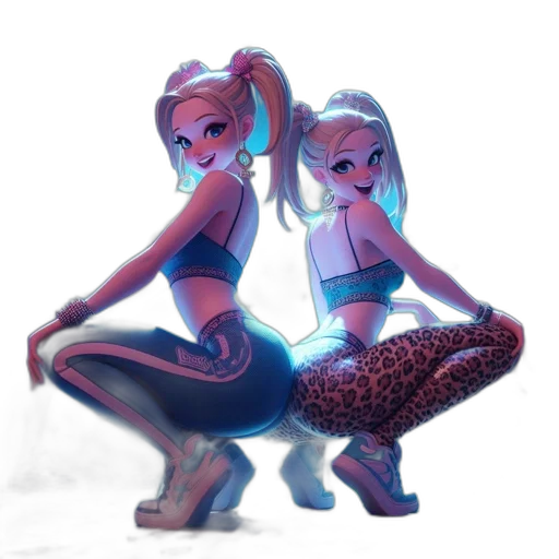 concept art, pixel art, cartoon, vaporwave, neon lights, neon, blue, two transparent PNG cut-out