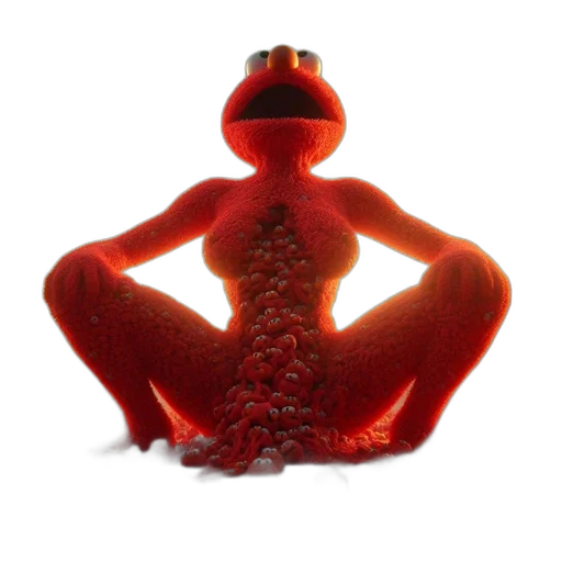 robot, jewelry, dress, animal, 3d render, concept art, red, large transparent PNG cut-out