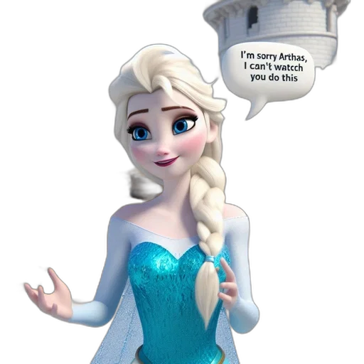 dress, staff, crown, jewelry, 3d render, concept art, cartoon, snow transparent PNG cut-out