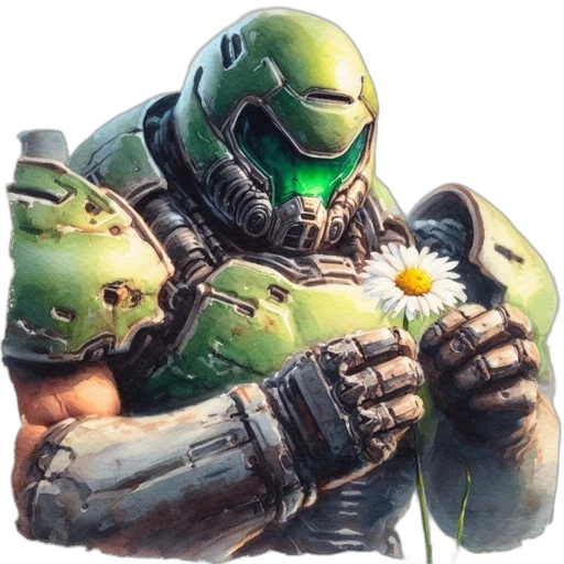 weapon, robot, flower, mask, concept art, photorealistic, 3d render, fantasy art transparent PNG cut-out