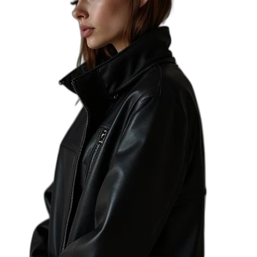 jacket, staff, face, jewelry, photorealistic, cyberpunk, concept art, 3d render transparent PNG cut-out