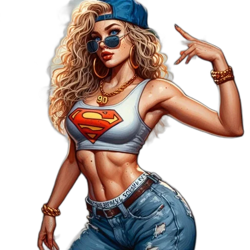 comic book art, cartoon, pixel art, concept art, digitally, illustrated, female, character transparent PNG cut-out