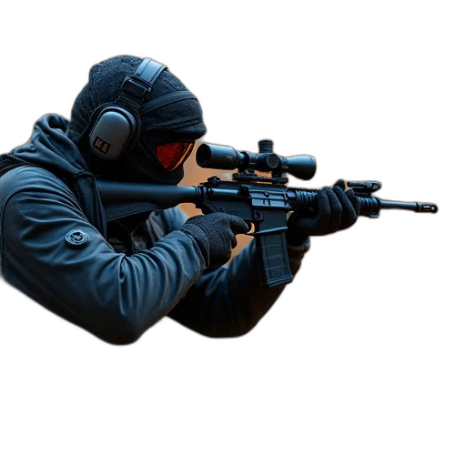 weapon, mask, jacket, staff, concept art, 3d render, pixel art, photorealistic transparent PNG cut-out