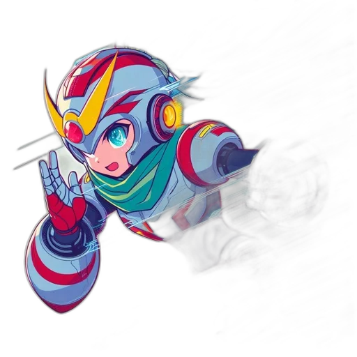 robot, weapon, mask, staff, concept art, fantasy art, pixel art, vaporwave transparent PNG cut-out