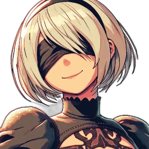 face, mask, robot, crown, pixel art, anime, concept art, fantasy art transparent PNG cut-out