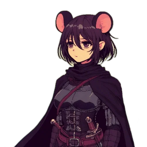 weapon, mask, jacket, animal, anime, pixel art, cyberpunk, concept art transparent PNG cut-out