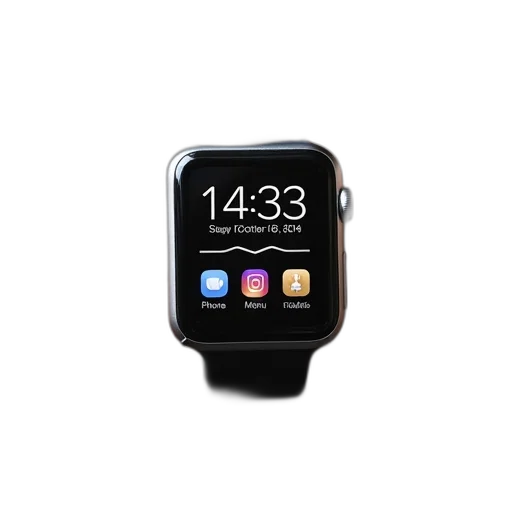 modern, smartwatch, digital, display, showing, time, date, various transparent PNG cut-out