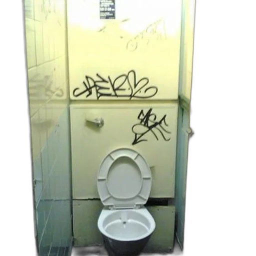 furniture, building, photorealistic, concept art, graffiti-covered, public, restroom, stall transparent PNG cut-out