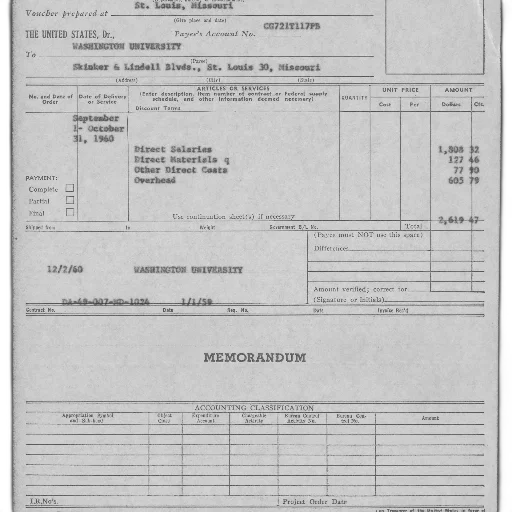 vintage, invoice, washington, university, louis, missouri, dated, september transparent PNG cut-out