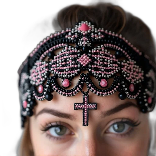 crown, jewelry, hat, mask, cyberpunk, photorealistic, close-up, black transparent PNG cut-out