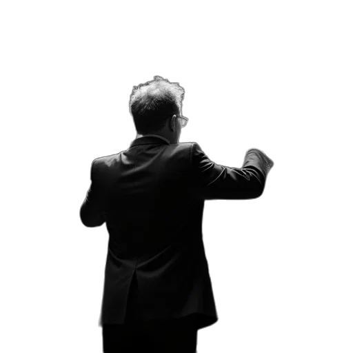 staff, jacket, weapon, face, concept art, photorealistic, conductor, directing transparent PNG cut-out