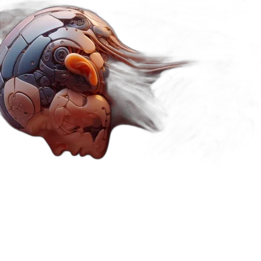 face, mask, dragon, hair, concept art, fantasy art, photorealistic, 3d render transparent PNG cut-out