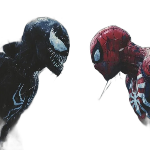 mask, creature, concept art, comic book art, 3d render, fantasy art, spider-man, venom transparent PNG cut-out