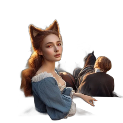 creature, animal, face, mask, fantasy art, concept art, photorealistic, oil painting transparent PNG cut-out