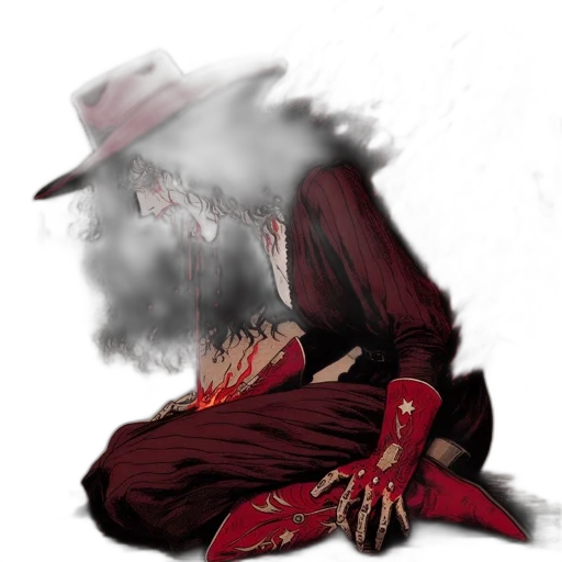 hat, mask, jacket, concept art, comic book art, fantasy art, photorealistic, fog transparent PNG cut-out