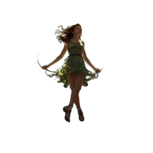 dress, hair, creature, shoes, 3d render, pixel art, concept art, fantasy art transparent PNG cut-out