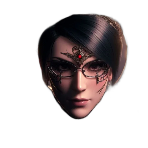 face, mask, crown, hair, photorealistic, fantasy art, concept art, cyberpunk transparent PNG cut-out