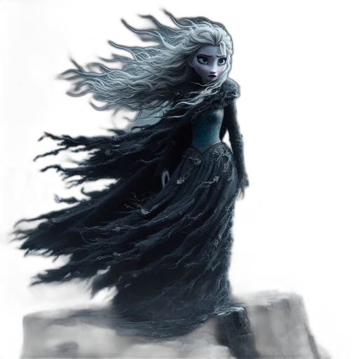 creature, hair, dress, dragon, concept art, fantasy art, watercolor, comic book art transparent PNG cut-out