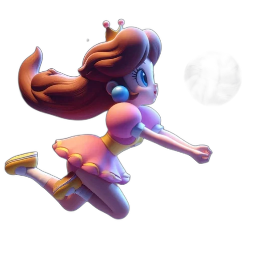 hair, staff, weapon, dress, 3d render, concept art, vaporwave, pixel art transparent PNG cut-out