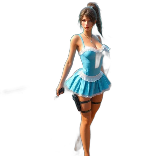 dress, 3d render, concept art, fantasy art, photorealistic, blue, pastel, monochrome transparent PNG cut-out