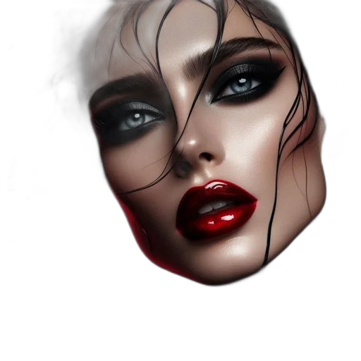 face, mask, photorealistic, fantasy art, oil painting, concept art, dark, red transparent PNG cut-out