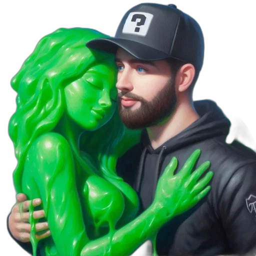 creature, photorealistic, concept art, 3d render, fantasy art, green, man, bearded transparent PNG cut-out
