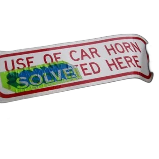 car, sign, city, street, reads, use, horn, prohibited transparent PNG cut-out