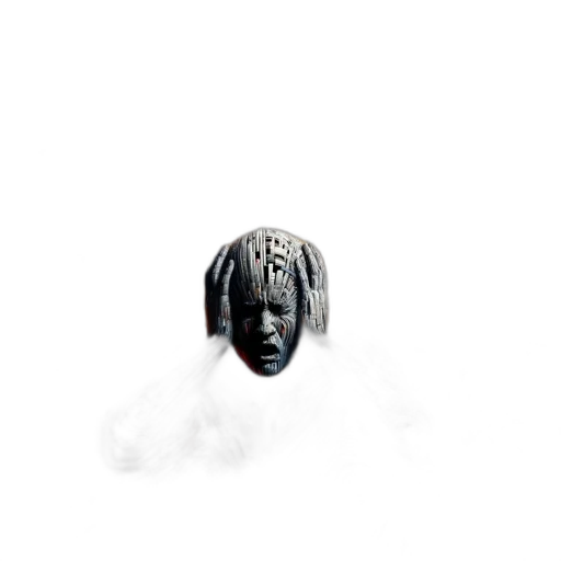 mask, face, crown, hair, 3d render, vaporwave, photorealistic, concept art transparent PNG cut-out
