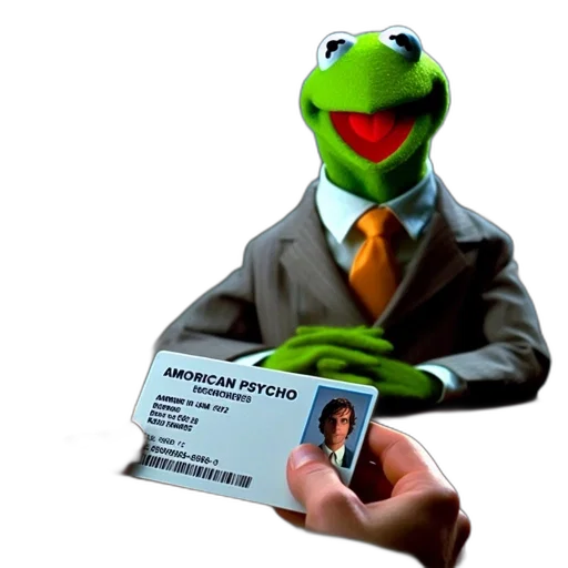 staff, animal, green, puppet, resembling, kermit, frog, sits transparent PNG cut-out