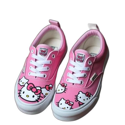 shoes, photorealistic, 3d render, cartoon, hello, kitty, custom, lace transparent PNG cut-out