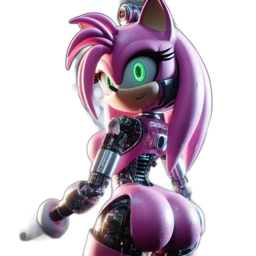 robot, cyberpunk, 3d render, concept art, vaporwave, unique, humanoid, figure transparent PNG cut-out