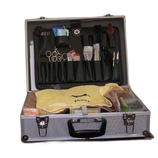 staff, weapon, silver, briefcase, black, handle, open, reveal transparent PNG cut-out